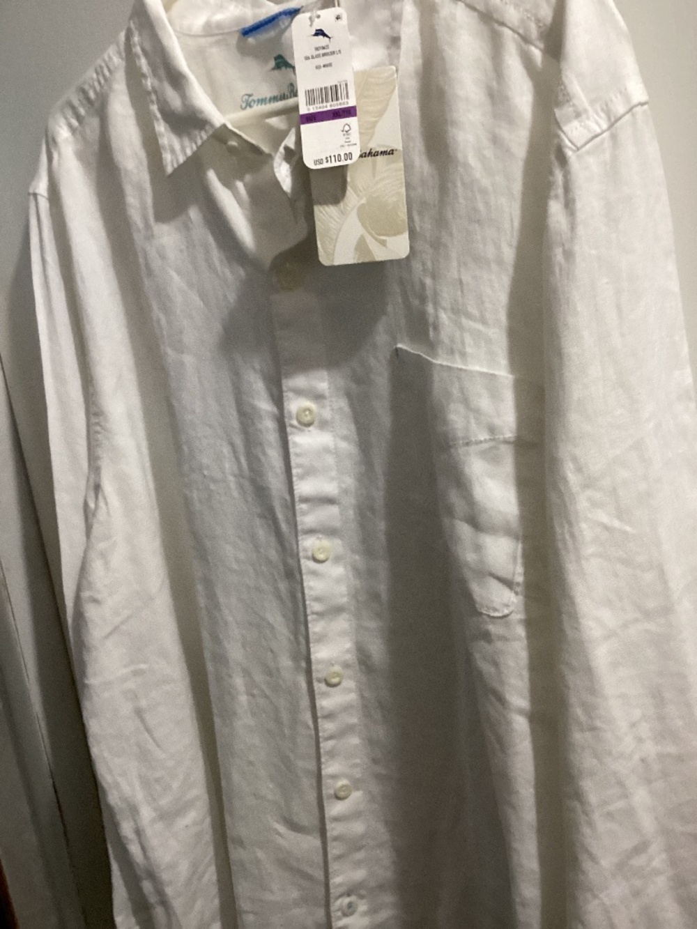 White Tommy Bahama long sleeved shirt Size XXL